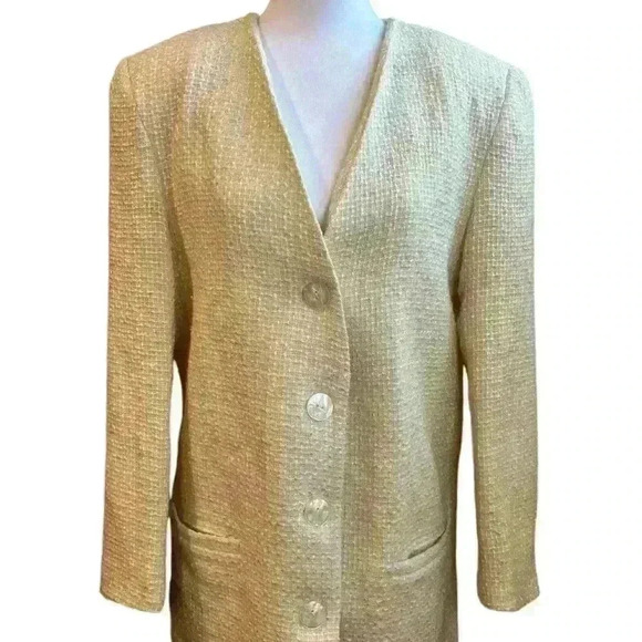 Vintage Diane Von Furstenberg Blazer Women's Size 6 Cream - Picture 4 of 11